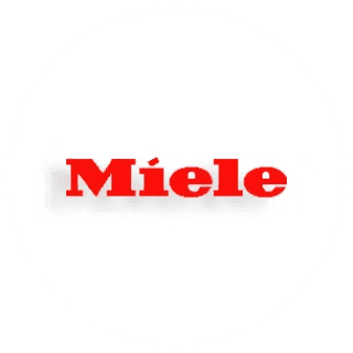 The image shows the Miele logo with the brand name in bold red letters on a white background.